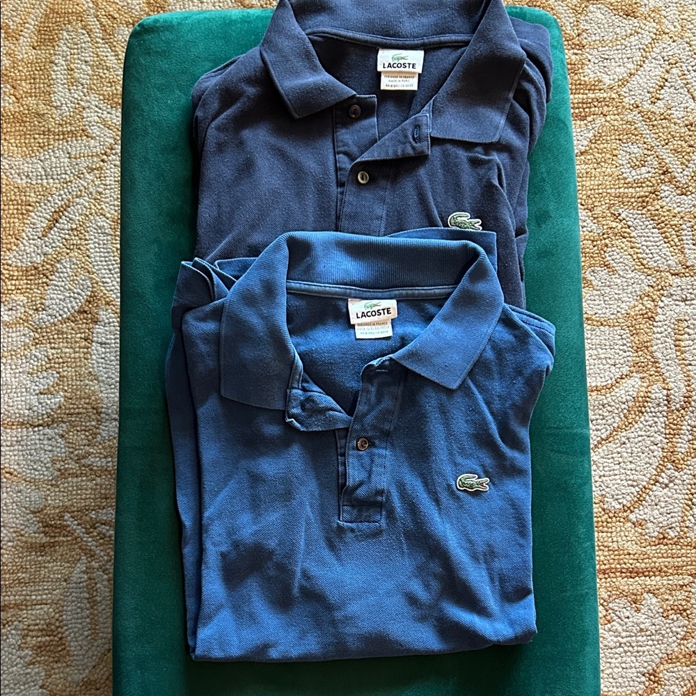 X2 blue La Coste classic polo shirts size 8 (xl)